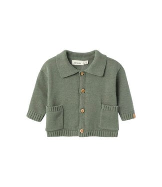 Lil' Atelier NBMTHEO LS LOOSE KNIT CARD LIL Agave Green by Lil' Atelier
