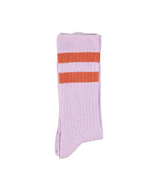 Piupiuchick socks | lavender w/Â Â terracotta stripes  by Piupiuchick
