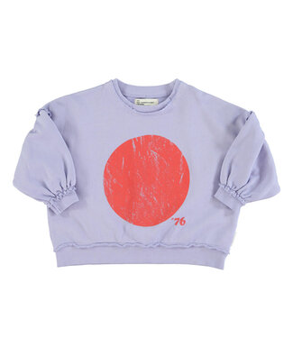 Piupiuchick Sweatshirt w/ balloon sleeves | lavender w/ red circle print  by Piupiuchick