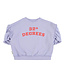 Sweatshirt w/ balloon sleeves | lavender w/ red circle print  by Piupiuchick