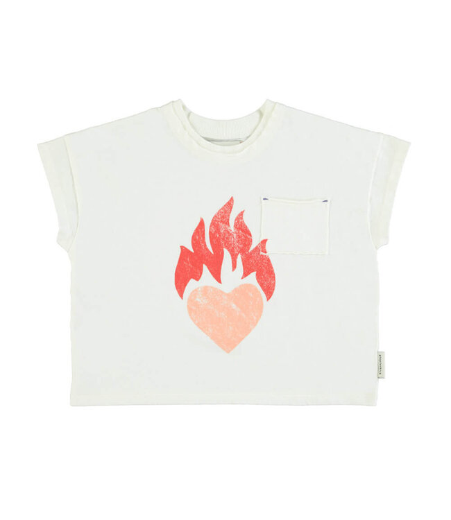 t'shirt | ecru w/ heart print  by Piupiuchick