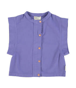 Piupiuchick sleeveless waistcoat | purple w/ "hot hot" print  by Piupiuchick