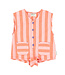 Piupiuchick short sleeveless jumpsuit | orange & pink stripes  by Piupiuchick