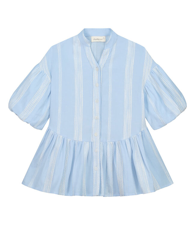 Isabelle dress blue stripe  by Charlie Petite