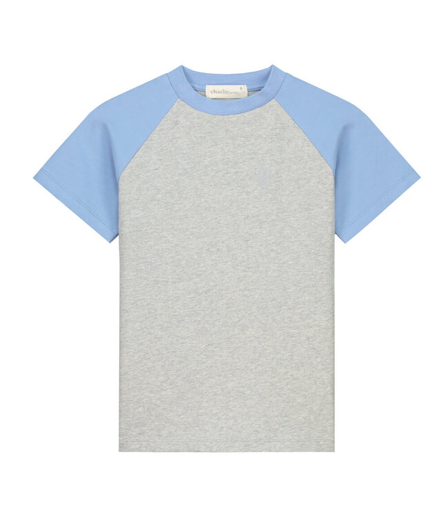 Ivan raglan t-shirt grey / blue  by Charlie Petite