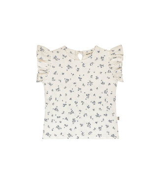 House of Jamie Ruffled Tee Stone Blue Floral by House of Jamie