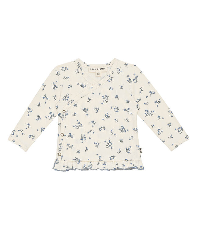 Wrap Tee Stone Blue Floral by House of Jamie