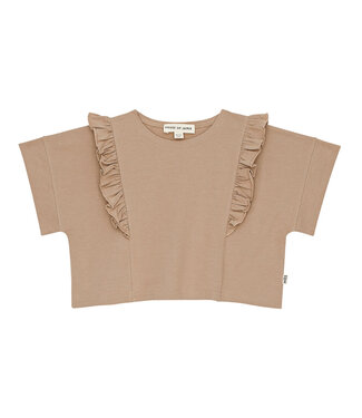 House of Jamie Relaxed Ruffled Tee Latte by House of Jamie