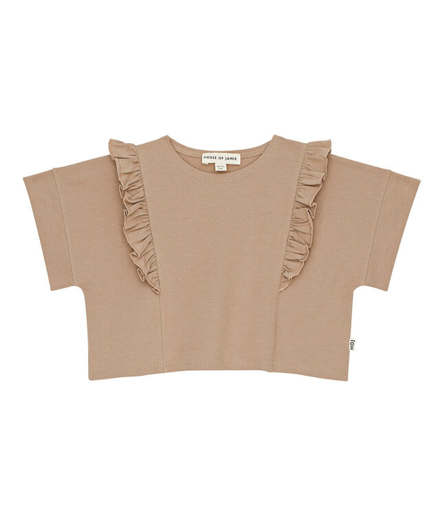 Relaxed Ruffled Tee Latte by House of Jamie