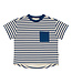 Oversized Pocket Tee Deep Blue Lines by House of Jamie