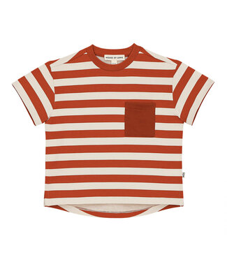 House of Jamie Oversized Pocket Tee Baked Apple Stripes by House of Jamie