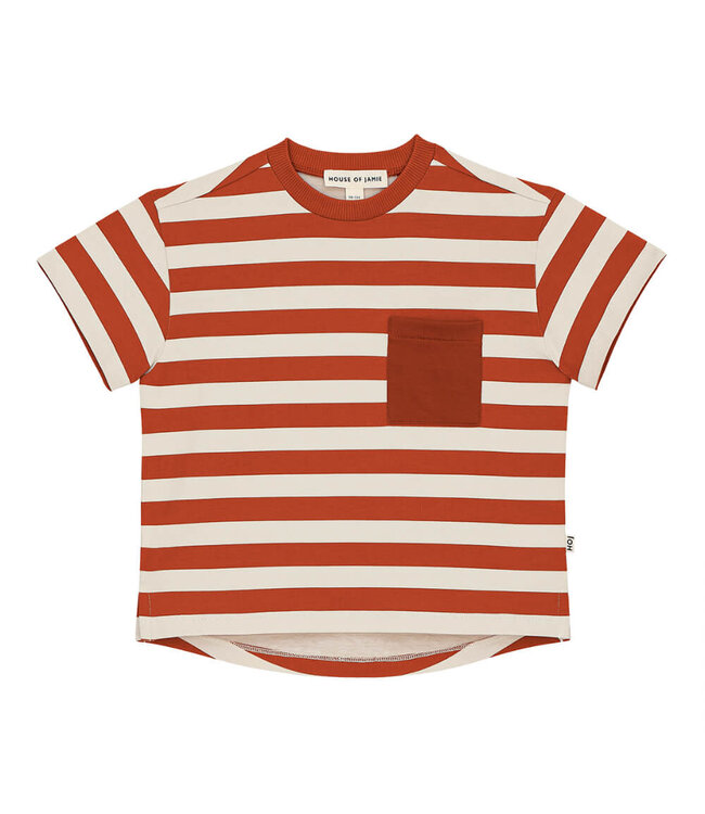 Oversized Pocket Tee Baked Apple Stripes by House of Jamie
