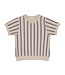 Ribbed Tee (SS) Milky Blue Vertical Stripes by House of Jamie