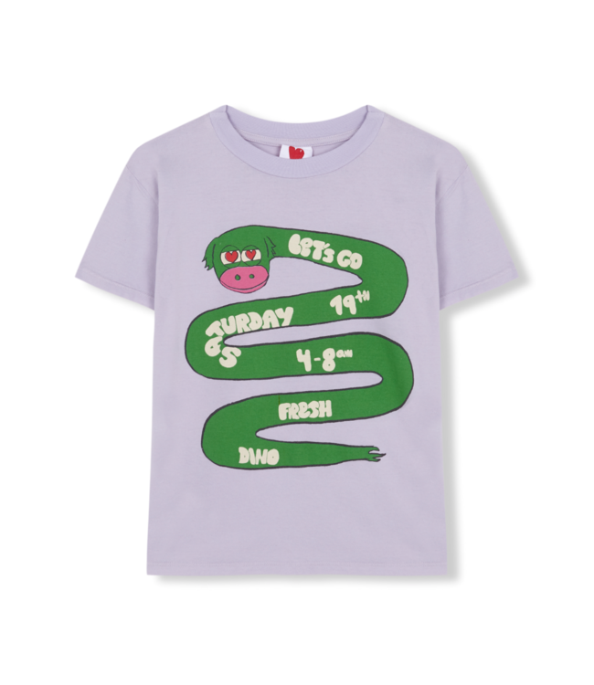 Snake lilac t-shirt  by Fresh Dinosaurs