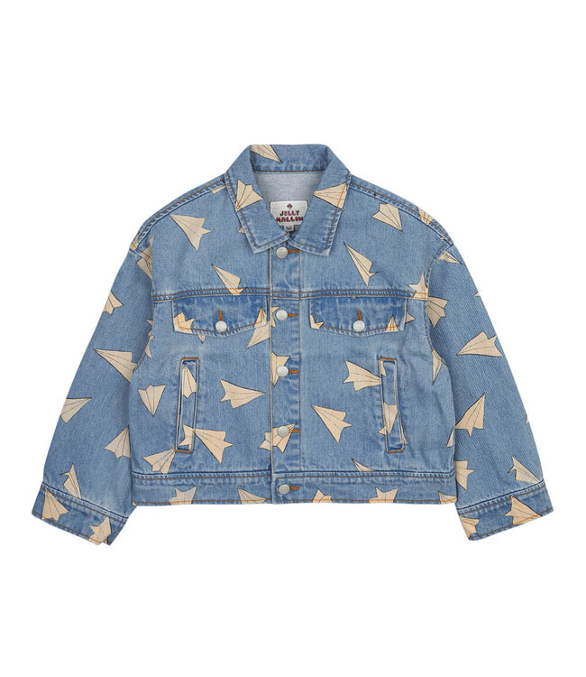 Paper Airplane Denim Jacket  by Jelly Mallow