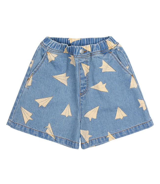 Paper Airplane Denim Shorts  by Jelly Mallow