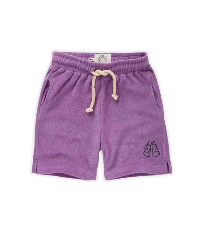 Terry bermuda Flippers Purple by Sproet&Sprout