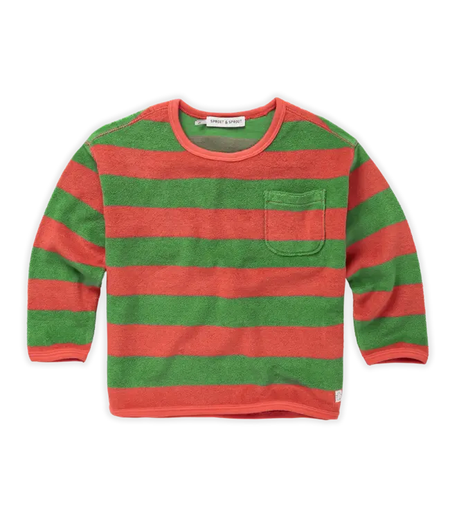 Sweatshirt stripe Coral by Sproet&Sprout