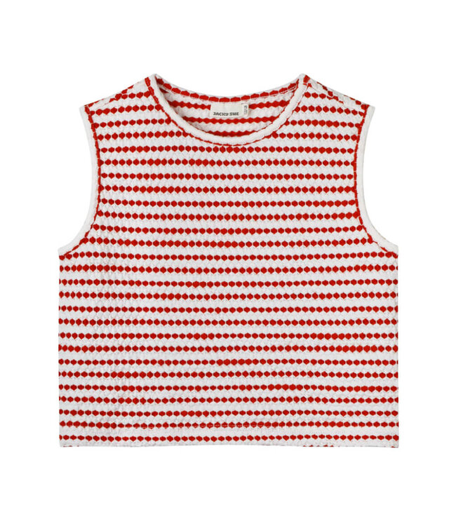 Jip top Red white textured by Jacky Sue
