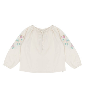 Jenest Lilly blouse poplin natural with embroid.  by Jenest