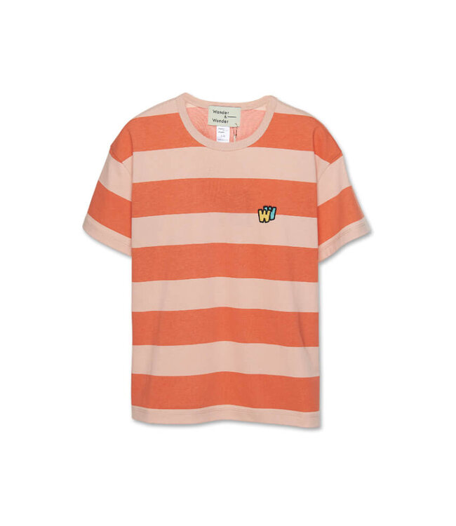 Bold Stripe Tee cantaloupe stripe by Wander & Wonder