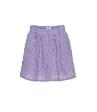 Wander & Wonder Quilted Skirt blue/ pink check by Wander & Wonder