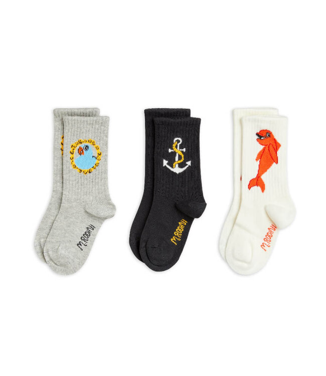 Dolphin 3-pack socks Multi by Mini Rodini