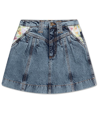 Repose ams 13. bob denim skirt acid color block Repose ams