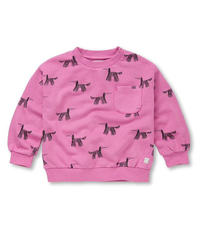 Sweatshirt pocket dogs print  Purple pink by Sproet & Sprout