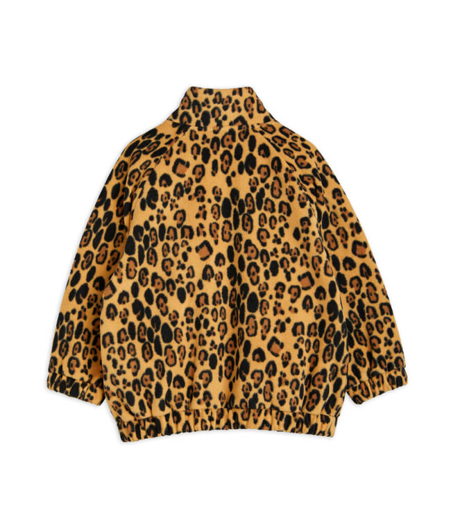 Leopard fleece jacket Beige by Mini Rodini