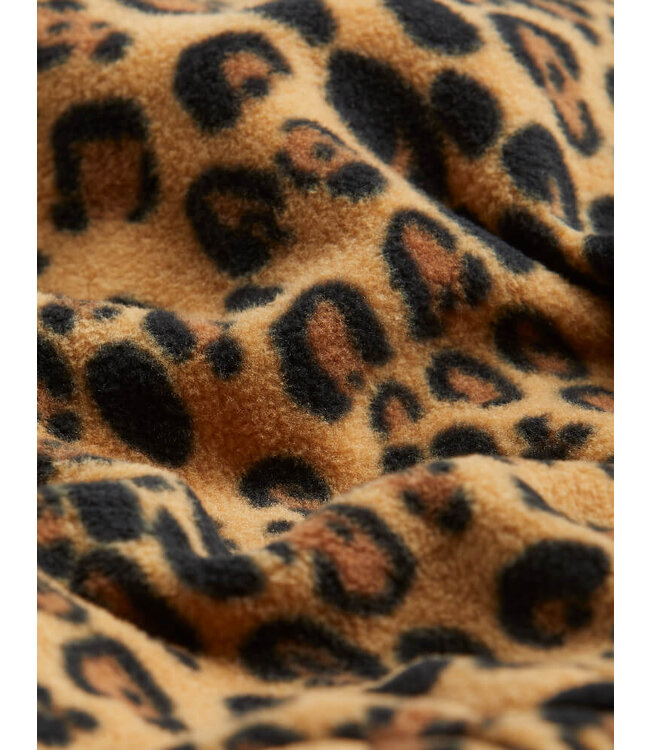Leopard fleece jacket Beige by Mini Rodini