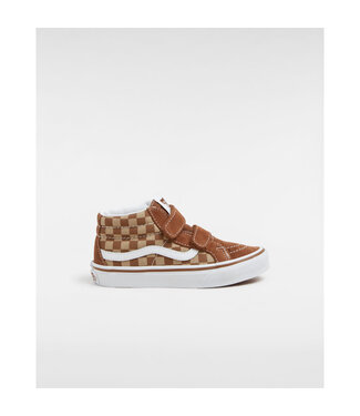 Vans SK8-Mid Reissue V Neutral Checkerboard BROWN/TRUE WHITE  by Vans