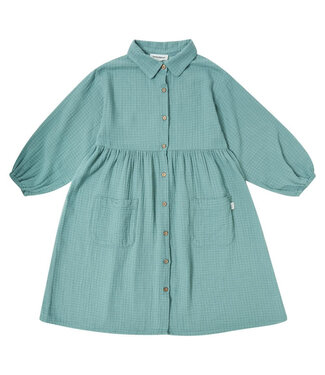 LONG DRESS MINI CHECK GREEN by Tocoto vintage Haas en Aap Kidsconceptstore