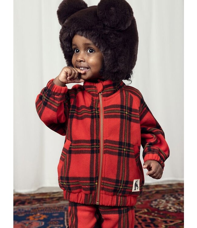 Check aop fleece jacket Red by Mini Rodini
