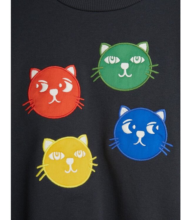 Cool cats application sweatshirt Black by Mini Rodini