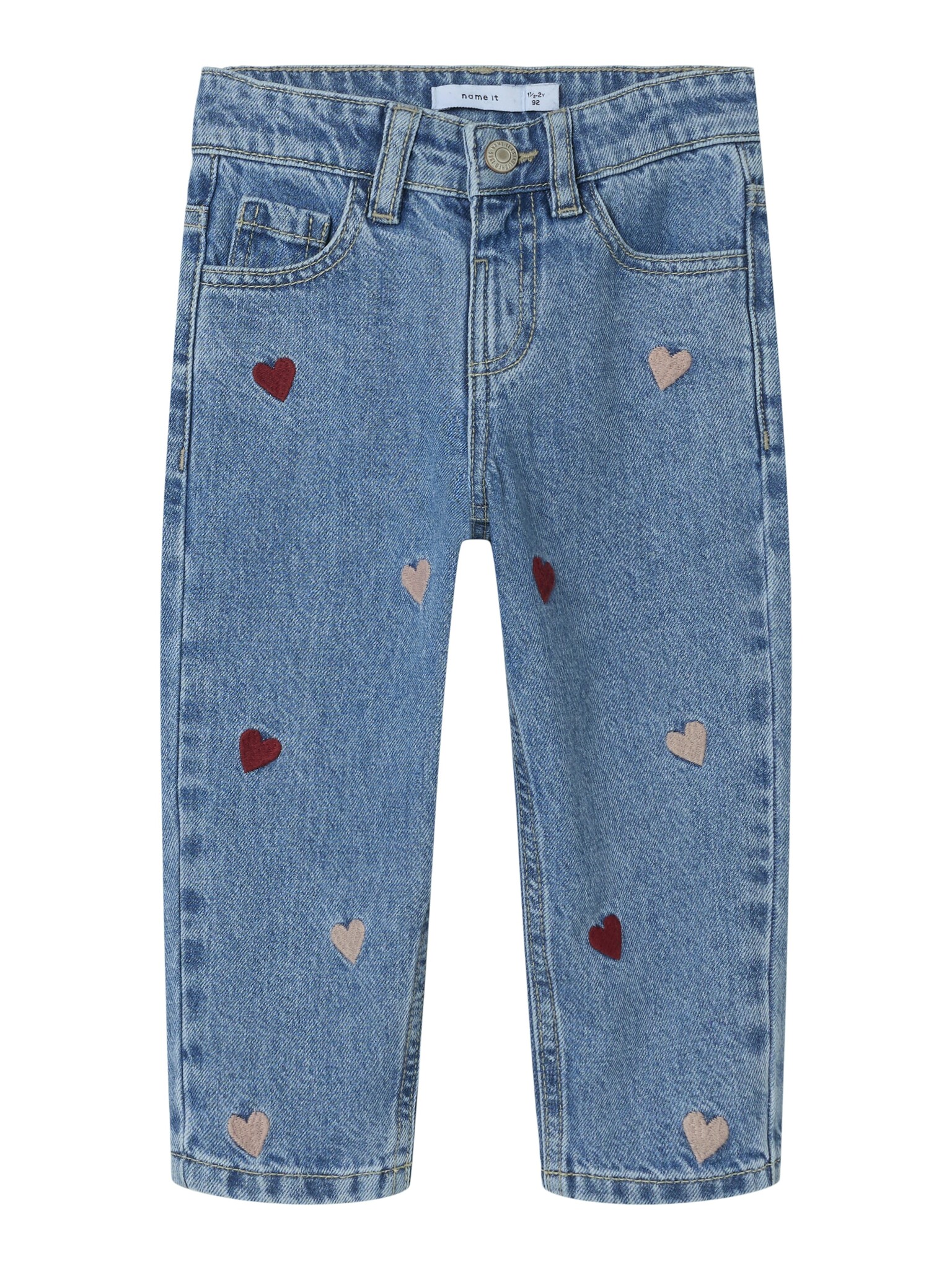 Name It - Nkfrose Wide Emb Jeans 2010-Fr - 4992374 Light Blue Bleached Denim Heart Emb