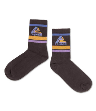 Repose ams Sporty socks charcoal grey logo by Repose