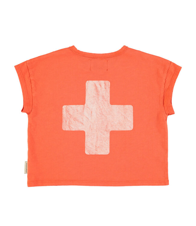 t'shirt | orange w/ "first aid" print by Piupiuchick