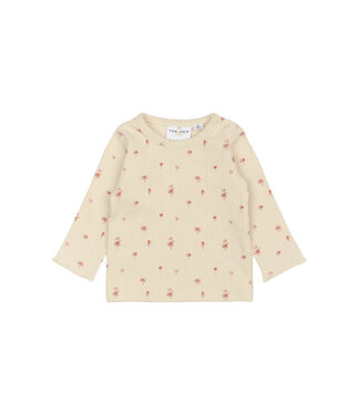 The New TNSBNoella L_S Rib Tee White Swan AOP by The New