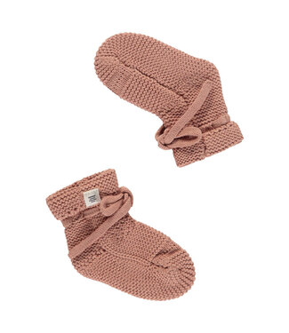 A tiny story baby slippers dusty coral by A tiny story
