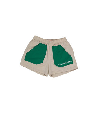 Tiny Cottons COLOR BLOCK SHORT dark vanilla/dark emerald   by Tiny cottons