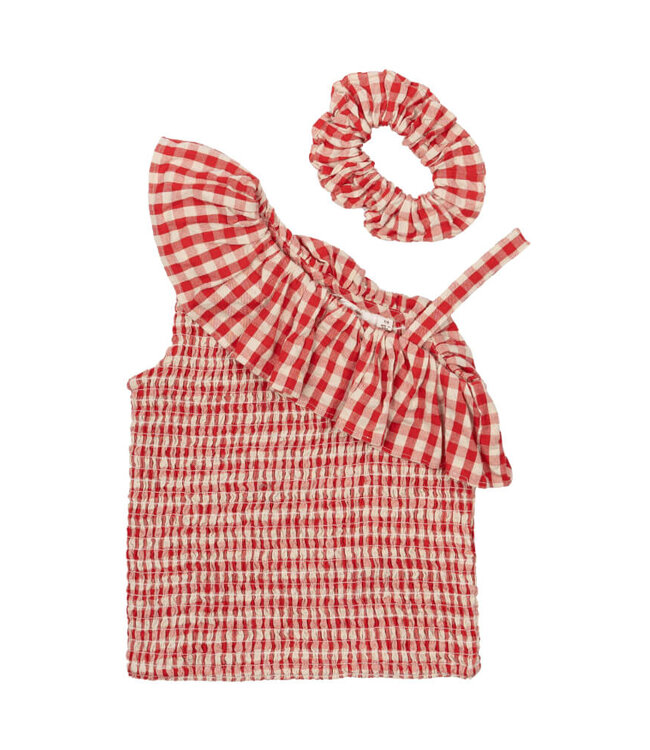 TNNally Short S_L Top Poppy Red Check by The New