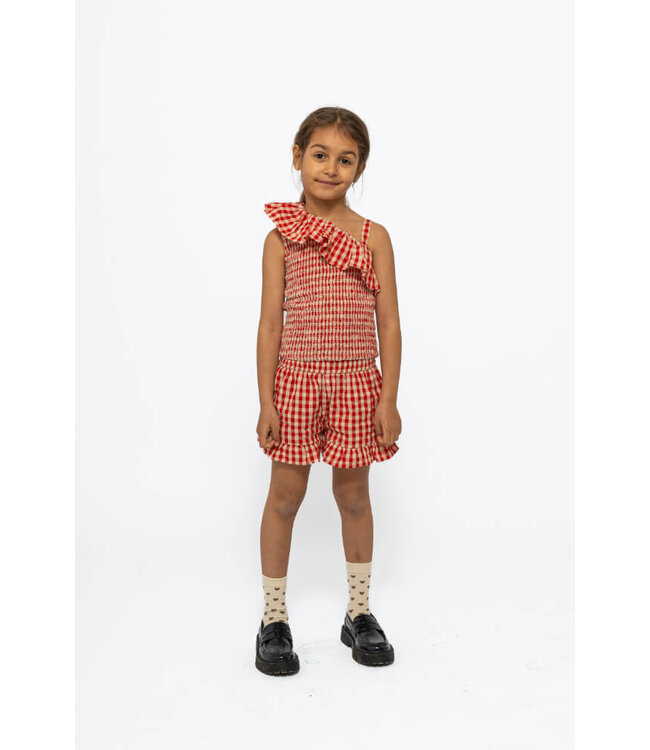 TNNally Short S_L Top Poppy Red Check by The New