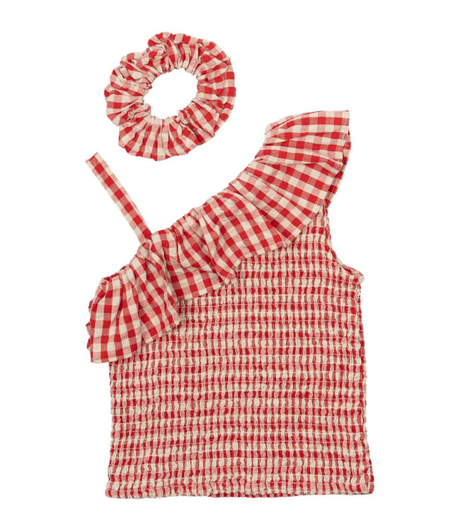 TNNally Short S_L Top Poppy Red Check by The New