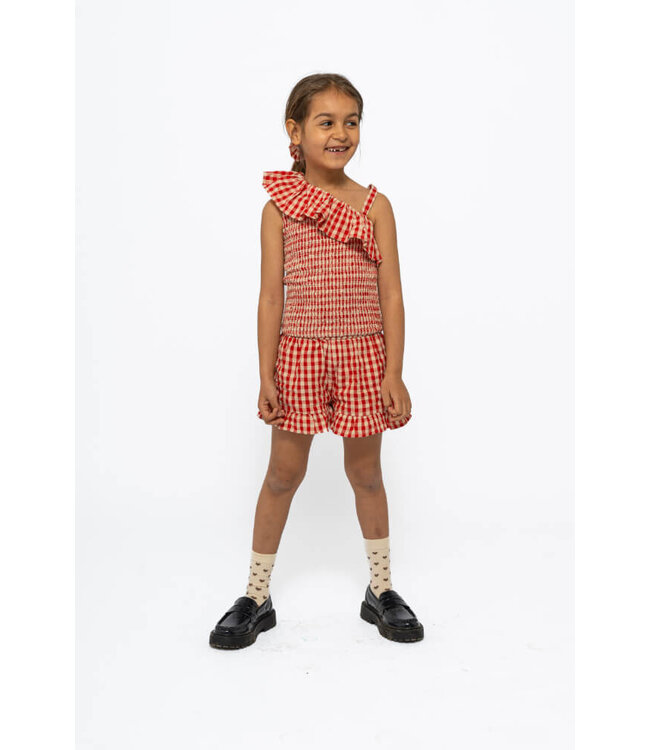 TNNally Shorts Poppy Red Check by The New