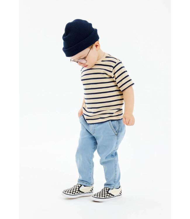 TNSTNat Uni OS S_S Tee Mood Indigo Striped by The New