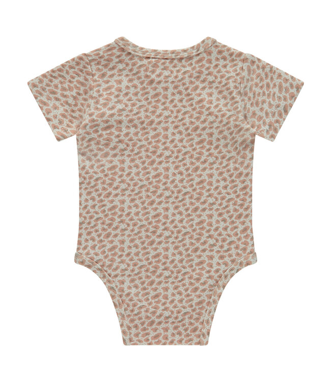 baby romper shortsleeve dusty coral a Tiny story