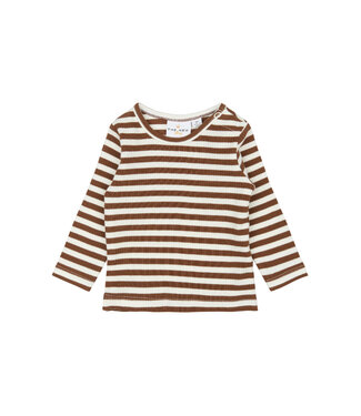 The New TNSBFro L_S Rib Tee Toffee Striped by The New