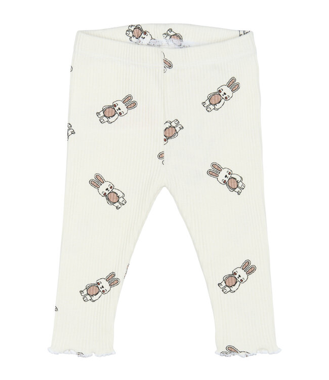 TNSBPippa Rib Leggings Cloud Dancer AOP by The New