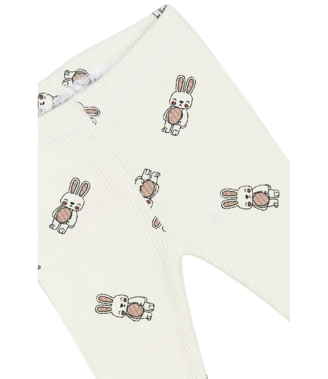 TNSBPippa Rib Leggings Cloud Dancer AOP by The New